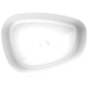 Arcqua Rocker Waskom - opbouw - organisch - links - 50x37cm - glans wit WAS101779