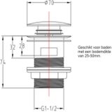 Arcqua pop-up waste bad 1 1/2 met overloop mat roze