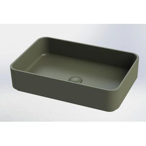 Royal plaza Cinea opzetwastafel 56,5x37,5cm z/kr.gat z/overl. groen