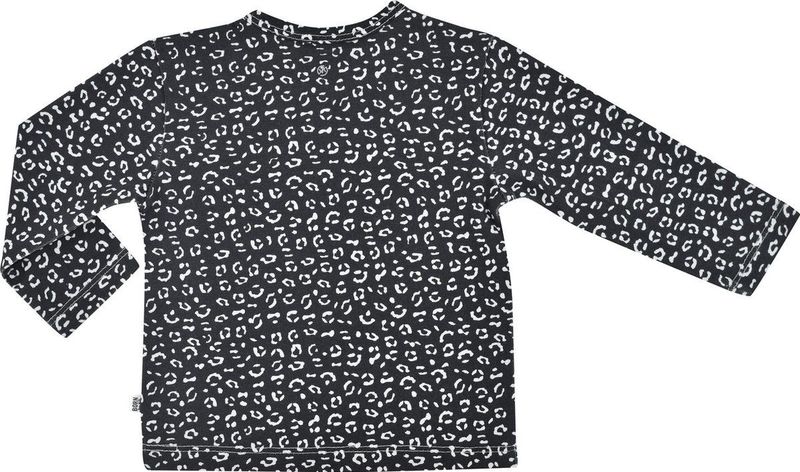 Born United Longsleeve Cheetah Junior Katoen Antraciet wit