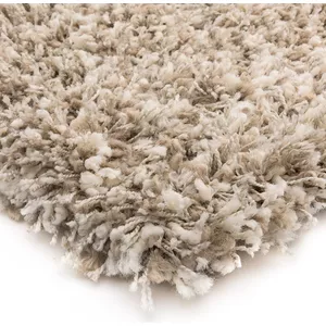 Loca Shaggy Rond Vloerkleed Hoogpolig Creme - 200 CM | Leen Bakker