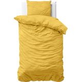 Dreamhouse Stone Washed Dekbedovertrek + 1 kussensloop Mosterd