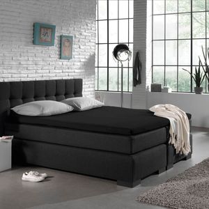 Primaviera Deluxe Satijnen - Hoeslaken - 160 x 220 - Zwart