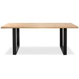 Eettafel Fabrio - Massief eikenhout met X- of U-poot - Woodcraft - Opruiming - Eetkamertafel X-poot 160x95x74cm