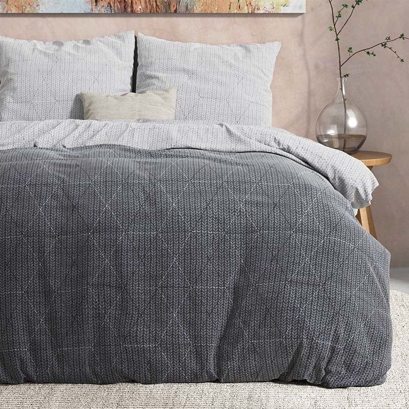 Dreamhouse Flanel Quinn - Dekbedovertrekset - Lits-Jumeaux - 240x200/220 + 2 kussenslopen 60x70 - Antraciet