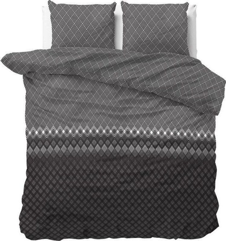 Sleeptime Flanel Cheng Dekbedovertrekset + 2 kussenslopen Antraciet