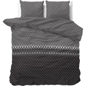 Sleeptime Flanel Cheng Dekbedovertrekset + 2 kussenslopen Antraciet