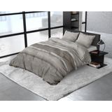 Sleeptime Flanel Stone Stripe Dekbedovertrekset + 2 kussenslopen Taupe