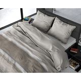 Sleeptime Flanel Stone Stripe Dekbedovertrekset + 2 kussenslopen Taupe