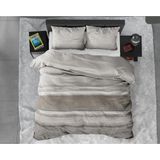 Sleeptime Flanel Stone Stripe Dekbedovertrekset + 2 kussenslopen Taupe