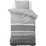 Sleeptime Flanel Stone Stripe Dekbedovertrek + 1 kussensloop Grijs