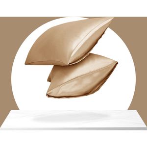 Sleeptime Satijnen Kussensloop Anti allergeen Haarverzorging Huidverzorging 2 Stuks Taupe