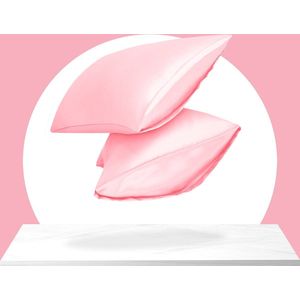 Sleeptime Satijnen Kussensloop - Anti allergeen - Haarverzorging - Huidverzorging - 2 Stuks - 60x70 cm - Roze