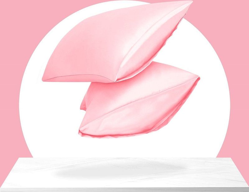 Sleeptime Satijnen Kussensloop - Anti allergeen - Haarverzorging - Huidverzorging - 2 Stuks - 60x70 cm - Roze