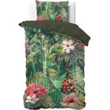 Dreamhouse Scandinavian Mentha - Dekbedovertrek - Eenpersoons - 140x200/220 + 1 kussensloop 60x70 - Groen
