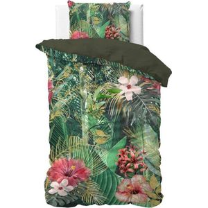 Dreamhouse Scandinavian Mentha - Dekbedovertrek - Eenpersoons - 140x200/220 + 1 kussensloop 60x70 - Groen