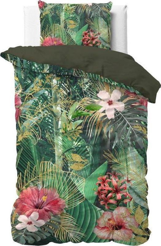 Dreamhouse Scandinavian Mentha - Dekbedovertrek - Eenpersoons - 140x200/220 + 1 kussensloop 60x70 - Groen