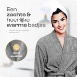 Dreamhouse Soft Terry - Badjas - Katoen badstof - S/M - Grijs - Ultra zacht en warm