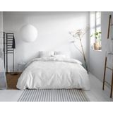 Primaviera Deluxe Uni Satijn - Dekbedovertrek - Eenpersoons - 140x200/220 + 1 kussensloop 60x70 - Wit