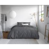 Primaviera Deluxe Uni Satijn - Dekbedovertrek - Eenpersoons - 140x200/220 + 1 kussensloop 60x70 - Antraciet