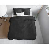 Primaviera Deluxe Uni Satijn - Dekbedovertrek - Eenpersoons - 140x200/220 + 1 kussensloop 60x70 - Zwart