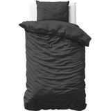 Primaviera Deluxe Uni Satijn - Dekbedovertrek - Eenpersoons - 140x200/220 + 1 kussensloop 60x70 - Zwart