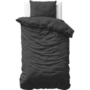 Primaviera Deluxe Uni Satijn - Dekbedovertrek - Eenpersoons - 140x200/220 + 1 kussensloop 60x70 - Zwart