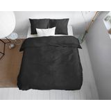 Primaviera Deluxe Uni Satijn - Dekbedovertrek - Lits-Jumeaux - 240x200/220 + 2 kussenslopen 60x70 - Zwart