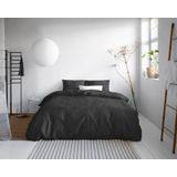 Primaviera Deluxe Uni Satijn - Dekbedovertrek - Lits-Jumeaux - 240x200/220 + 2 kussenslopen 60x70 - Zwart