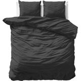 Primaviera Deluxe Uni Satijn - Dekbedovertrek - Lits-Jumeaux - 240x200/220 + 2 kussenslopen 60x70 - Zwart