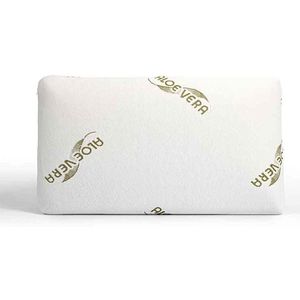 Orthopedisch Aloe Vera Viscogel Kussen - 70x42x15cm - Wit - Geschikt voor elke kussensloop