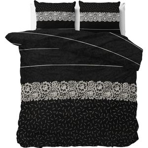 Sleeptime Dervio Dekbedovertrek - 200x200/220 + 2 kussenslopen 60x70 - Antraciet - Tweepersoons