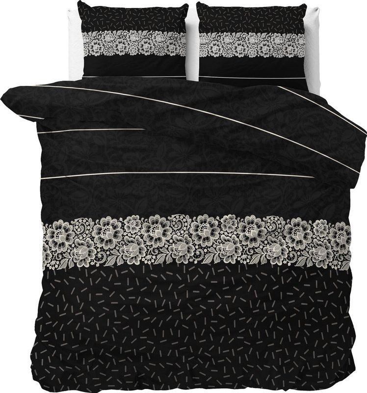 Sleeptime Dervio Dekbedovertrek - 200x200/220 + 2 kussenslopen 60x70 - Antraciet - Tweepersoons