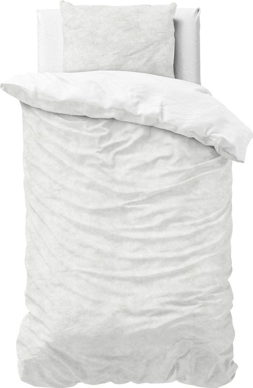 Sleeptime Velvet Touch - Dekbedovertrek - Eenpersoons - 140x200/220 + 1 kussensloop 60x70 - Wit