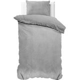 Sleeptime Velvet Touch - Dekbedovertrek - Eenpersoons - 140x200/220 + 1 kussensloop 60x70 - Grijs
