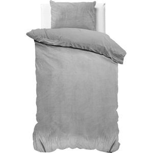 Sleeptime Velvet Touch - Dekbedovertrek - Eenpersoons - 140x200/220 + 1 kussensloop 60x70 - Grijs