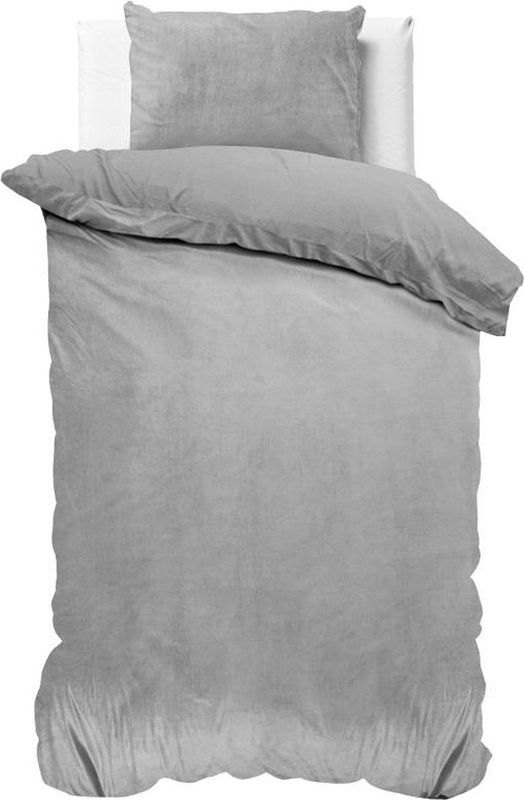 Sleeptime Velvet Touch - Dekbedovertrek - Eenpersoons - 140x200/220 + 1 kussensloop 60x70 - Grijs