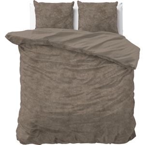 Sleeptime Velvet Touch - Dekbedovertrekset - Lits-Jumeaux - 240x200/220 + 2 kussenslopen 60x70 - Taupe