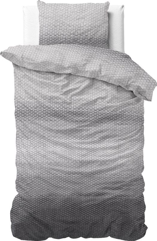 Dreamhouse Flanel Tamar Dekbedovertrek - 140x200/220 + 1 kussensloop 60x70 - Grijs - Eenpersoons