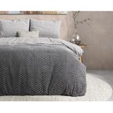 Dreamhouse Flanel Tamar Dekbedovertrek - 200x200/220 + 2 kussenslopen 60x70 - Grijs - Tweepersoons