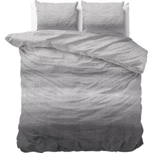 Dreamhouse Flanel Tamar Dekbedovertrek - 240x200/220 + 2 kussenslopen 60x70 - Grijs - Lits-Jumeaux