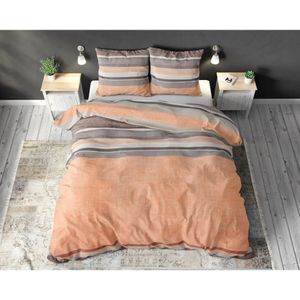 Sleeptime Sonta Dekbedovertrek - 200x200/220 + 2 kussenslopen 60x70 - Oranje - Tweepersoons