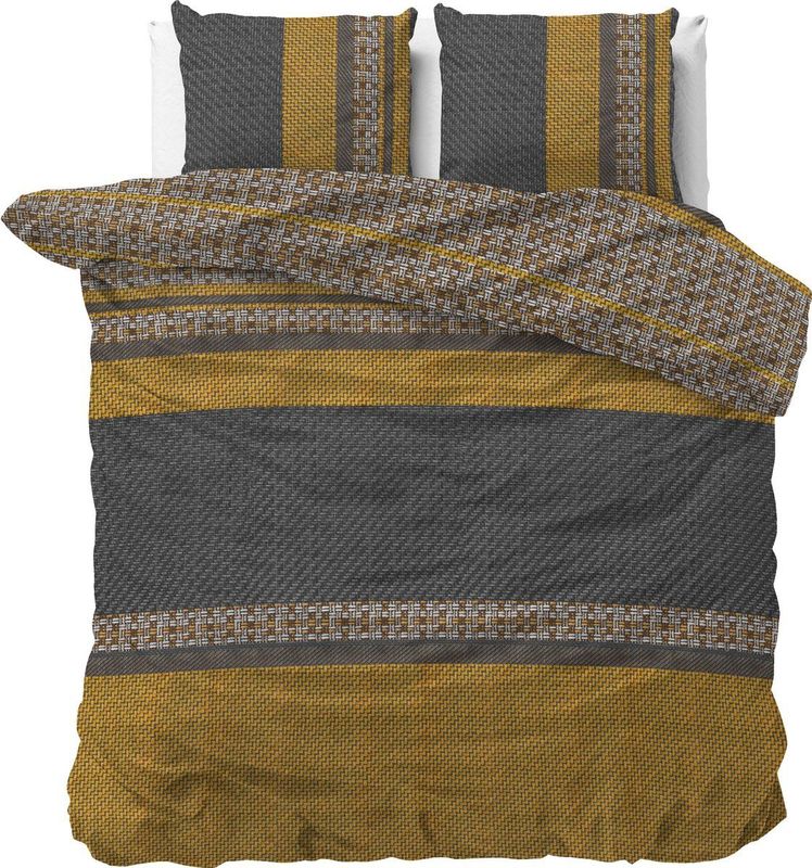 Sleeptime Altor Dekbedovertrek - 200x200/220 + 2 kussenslopen 60x70 - Goud - Tweepersoons