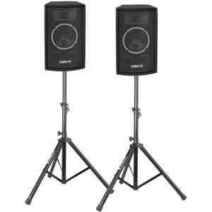 Vonyx SL6 - 2-weg Speakerset - 500W - Inclusief Statieven - 6 inch Woofers