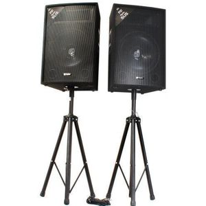 Vonyx SL15 disco speakers - 1600W 2-weg speakerset met 15'' woofers incl. statieven