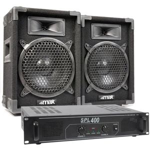 Max Complete 400W Speakerset MAX8 met Versterker
