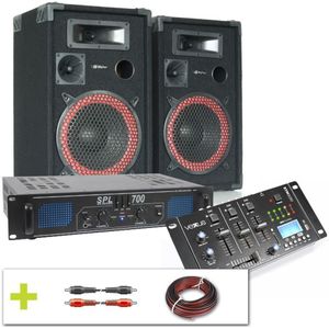 SkyTec Complete 700W DJ Installatie met Bluetooth en USB