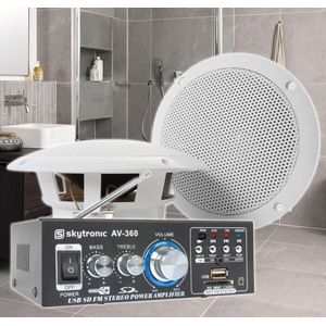 Fenton BS06 Badkamer speakers inbouw - Waterdichte speakerset met versterker - Bluetooth - 6.5 inch