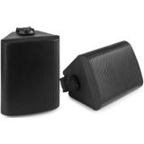 Geluidsinstallatie - Power Dynamics horeca geluidsinstallatie met Bluetooth en mp3 speler en 4 weerbestendige speakers - Zwart