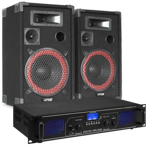 Geluidsinstallatie - Fenton FPL700 Bluetooth klasse-D versterker + setje XEN-3510 10 speakers